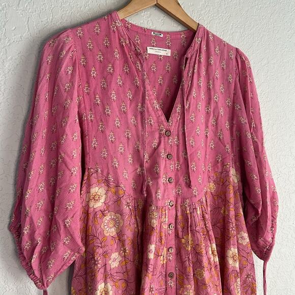 Spell & the Gypsy Dress Pink Mauve Boho Vacation Indie Peasant Bohemian Medium - Picture 3 of 8